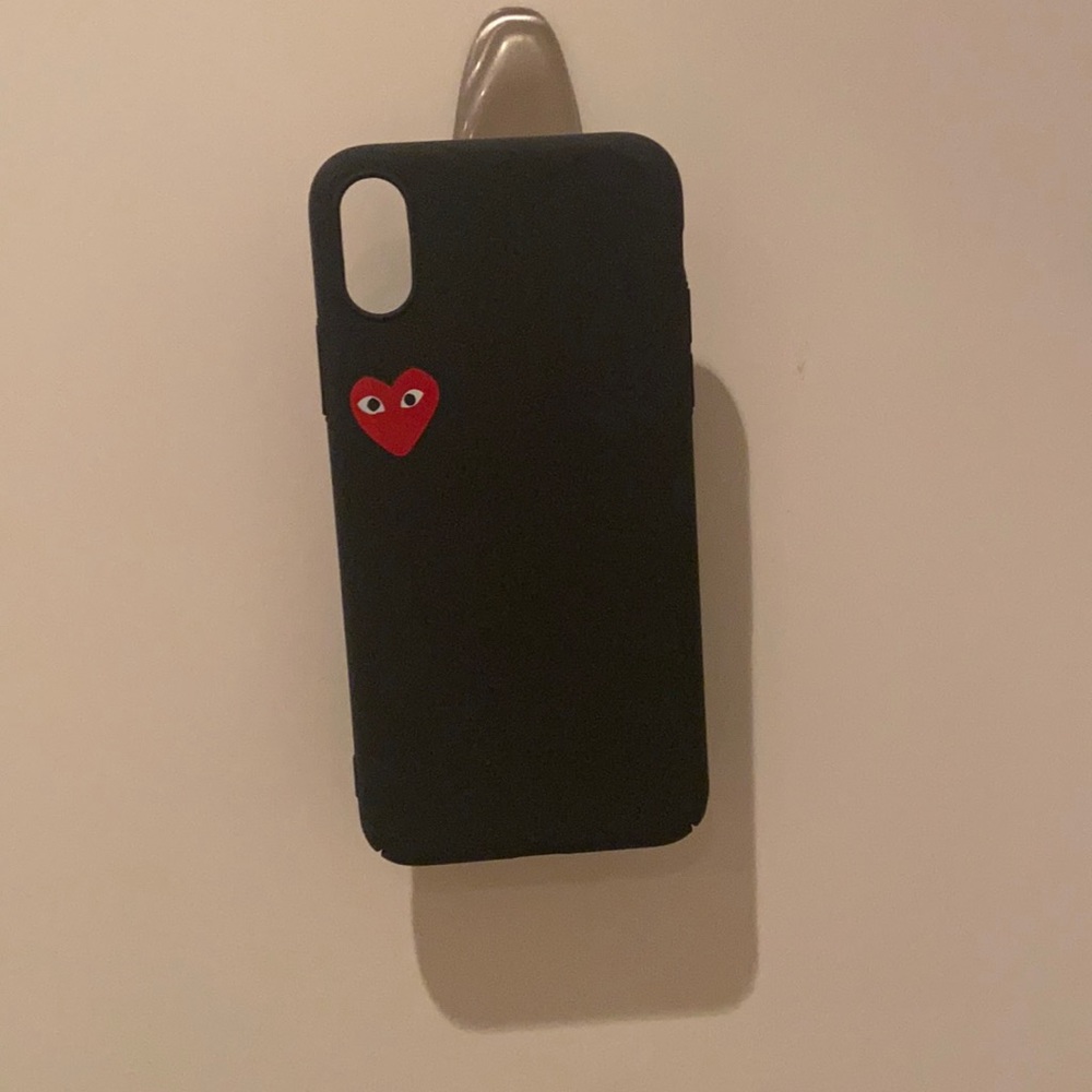 Iphone X cute black phone case with little heart